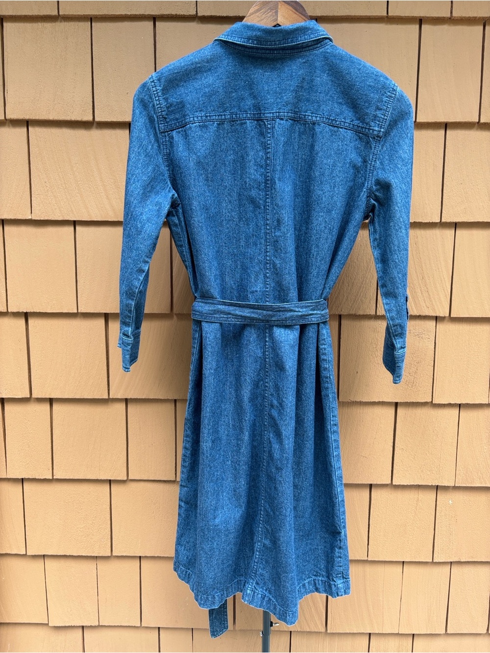 TALBOTS | Blue Denim Utility Preppy Casual Office Belted Shirt Dress | Size 6 - Picture 8 of 8